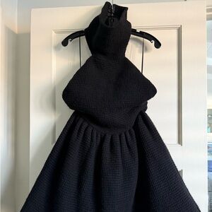 Ralph Lauren Purple Label Elegant Black Cashmere Halter Dress